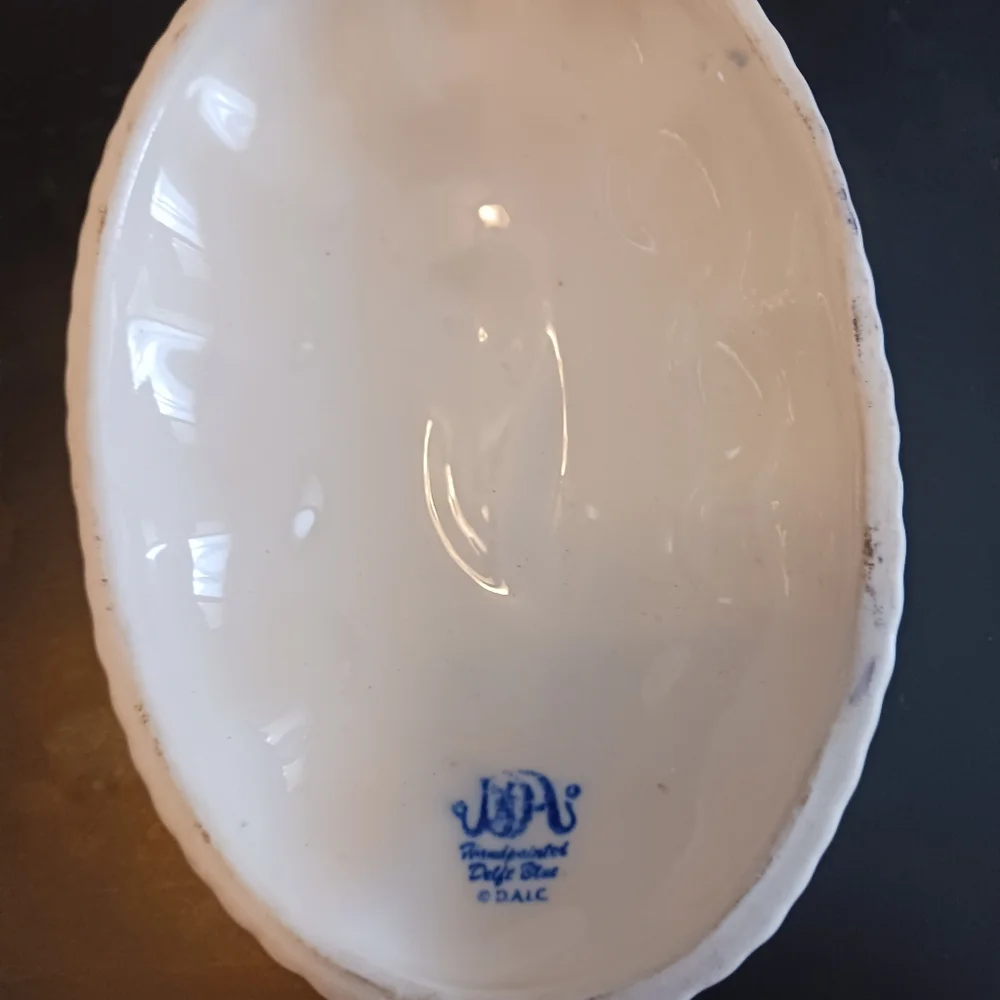 Antique Dutch Delft porcelain mold colbalt blue and white tulip designs - Picture 3 of 5